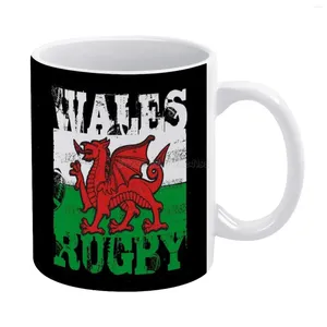 Tazas Gales Rugby Flying Dragon Flag Taza Blanca Impresión de buena calidad 11 Oz Coffee Cup Welsh Inglaterra