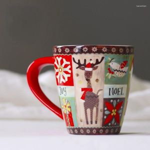 Tasses tasses de Noël chaudes tasse de café épais café lait de thé laitier
