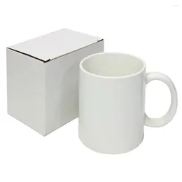 Tasses Tasse à café blanche Sublimation Plaine En gros 11oz Céramique Whitebrowncolor Boîte-cadeau pour 1 utilisateurs AAB Grade