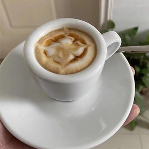 Tasses tasse de café à expresso blanc avec soucoupe set de 9 mm plaque en verre en céramique mini-tasse de dégustation arabe cappuccino