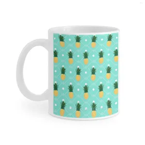 Mokken witte mug thee kopje koffie vrienden verjaardag cadeau patroon aimee cozza tropisch fruit citrus dennenbekers melk