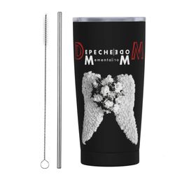 Tasses White Wings Depeche Mode cool 20 oz Affinerie de gobelet Isulate Isulate Travel thermal tasse avec couvercle et paille en acier inoxydable Masse de maison 231007