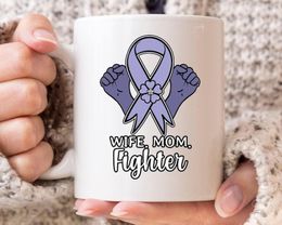 Mokken vrouw moeder jager mug mug mir's day cadeau maag kanker bewustzijn koffie maag krijger carcinoom kan