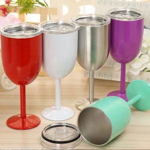 Tasses Verre à vin en acier inoxydable monocouche gobelet couleur grande capacité gobelet résistant tasse peinture peinture processus de cuisson couvercle 231130