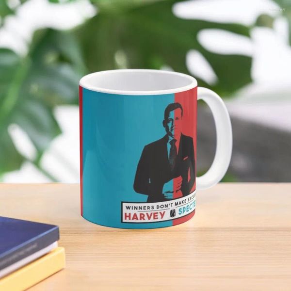 Tasses les gagnants ne font pas d'excuses-Harvey Specter citations costumes tasse à café Anime tasses thermiques à transporter en céramique