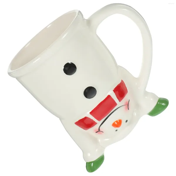 Tazas Tazas de fiesta de invierno Taza de Navidad Taza de café de cerámica para anciano (rojo) Vaso Regalo encantador