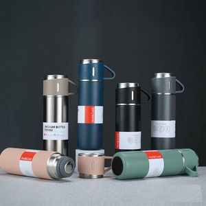 Tasses avec tasse de partage séparée 500 ml logo personnalisable tasses de voiture en acier inoxydable réutilisables bouteille d'eau isolée sous vide tasse de sublimation thermique cadeau ZL0961