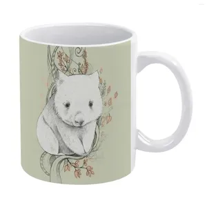 Tasses wombat!Tasse blanche 11 oz drôle de thé en céramique tas de lait de lait animal wombat mignon