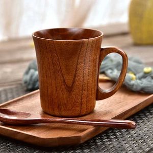 Tasses en bois tasse de ventre fait à la main naturel en bois thé thé à café de café