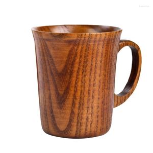 Tasses tasses en bois kuksa artisan à la main le thé de sake bambou avec poignée