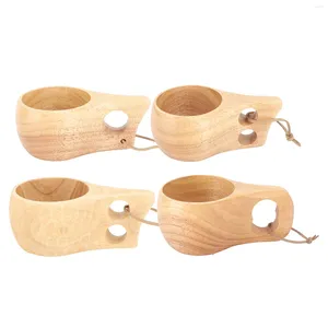 Tasses en bois tasse à thé isolation thermique nordique naturel épaissi conception ergonomique 200ML pour le vin femmes lait