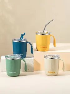 Tazas que valen la pena 18/8 taza de agua a prueba de fugas con taza de acero inoxidable de paja para café té leche de bebida para bebidas niños adultos