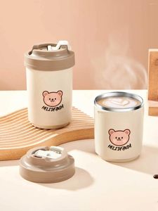 Tasses WorthBuy 18/8 tasse thermique avec couvercle en acier inoxydable Coffee Portable Milk tasse de voyage