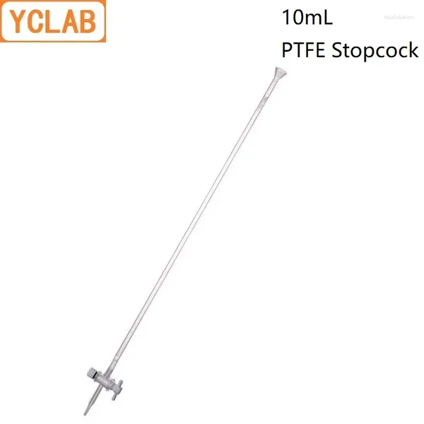 Tasses YCLAB 10 ml Burette avec PTFE Stopcock Class A Transparent Glass Laboratory Chemistry Equipment