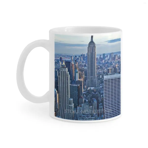 Tazas Imagen de York aquí |Taza blanca Taza de café Tazas de té con leche Regalo para amigos Resolución 4K Ciudad Los Ángeles Estados Unidos