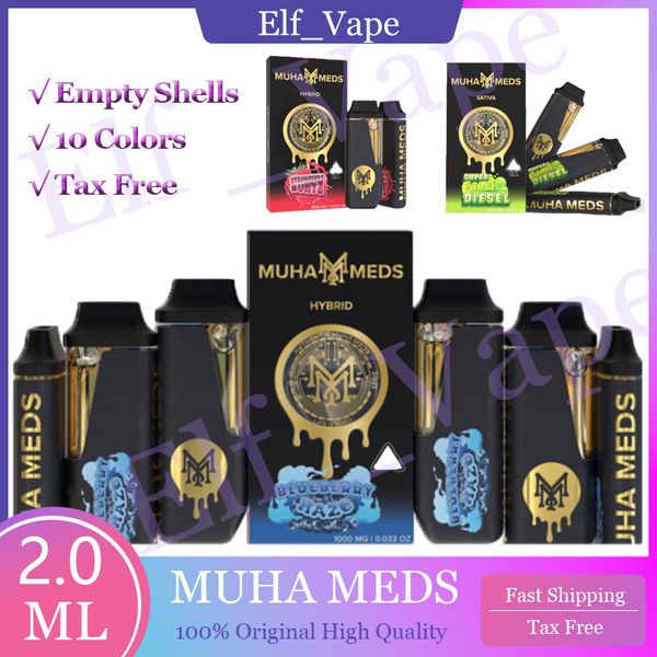 Vide Muha Meds Disposable le plus récent 2,0 ml Muhameds Master Case Packaging Kits Kit jetables vide avec boîtes Hong Kong en stock Pods en gros navire rapide
