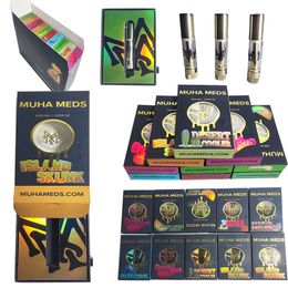 muha meds med vape cartouche vapes chariots cartouches vapes atomiseurs plein verre épais huile snap sur vaporisateur de cire e cigarette 510 fil vide avec emballage 10 couleur 1 ml