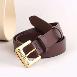 Mui Mui Belt Designer Belt Echte Leather Dames Miui Belt Letter Decorated Metal Buckle Belt For Women Factory Ready Stock Mui 5369