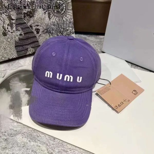 Mui Mui Fashion Brand Diseñador de gorra de béisbol Gat Caps unisex lienzo de la granja de impresión geométrica sólida con la bolsa de polvo de los hombres Snapback Fashion Sun Women Hats 6936