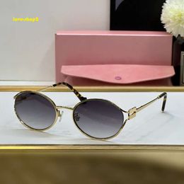 MUI MUI -bril Luxe zonnebril Damesontwerper Zonnebril Hoogwaardige Ovale Zonneglazen Retro Luxe Kleine ronde Sunglass Nieuw product Recept glazen 235