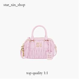 Mui Mui Handbang Fashion Sac Bowling Square Sac Cross Cross Bodys Cosmetic Mens Designer en cuir authentique Tote de voyage Sac de voyage 412