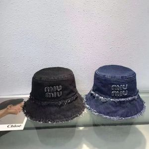 mui mui hat tela de mezclilla clásica mium mium mismo estilo de pescador de estilo para mujeres y hombres gorro de cubo de protección solar de alta calidad