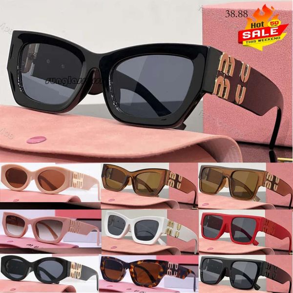 Mui Mui Lunettes de soleil Lunettes de soleil Designer pour femmes hommes Goggle Beach Sun Glasses Classic Square Met Met Mu Letter Design SMU09WS SMU11WS EYEGLASSES