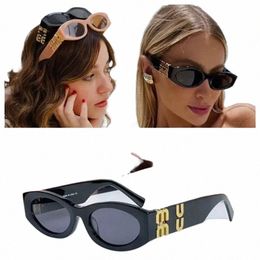 Gafas de sol Mui Mui Gafas FI Marco ovalado Diseñador de gafas de sol Sun Womens Womens UV400 lentes polarizadas para hombres con anteojos con q8ga# original#