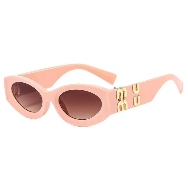 Mui Mui Lunettes de soleil MIUI Lunettes de soleil Mui Mui Designer pour femmes Lunettes de soleil OVAL SEMPRESS UV QUANTITÉ DE VENTS MEMBORS 1K SAGLE SHARGE SUNGLASS 457