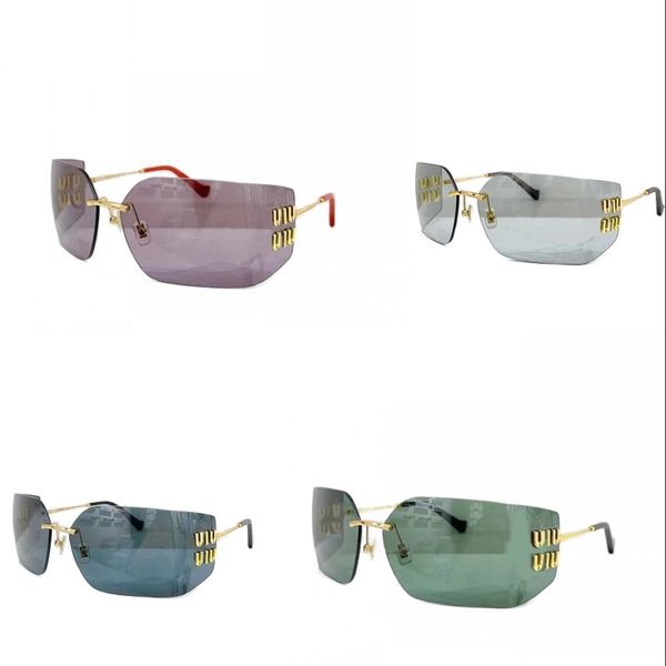 Mui Lunettes de soleil de designer multicolores Shield Lunettes de soleil de luxe sans monture pour femmes Lunettes de plage de qualité supérieure pour hommes Voyage d'été essentiel fa0103 E4