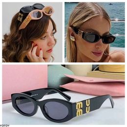 Gafas de sol Mui Gasas de moda Marco ovalado Diseñador de gafas de sol para mujeres Anti-radiación UV400 lentes polarizadas para hombres concesiones retro con 2024 originales 2024 originales