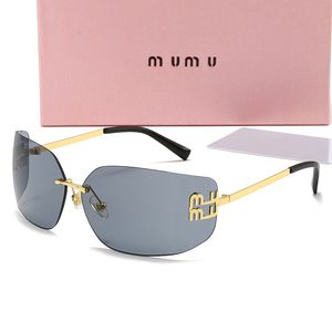 Lunettes de soleil de créateurs de femmes MUI pour femmes Miroir de soleil ovale de qualité supérieure Blank Grey Frame rétro petite lunette de soleil rond Nouveau produit Lunets de prescription avec boîte