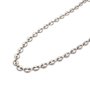 Collier en acier inoxydable pour femmes et hommes, bijoux entiers, couleur argent, grain de café, bijoux à la mode, N04294207J