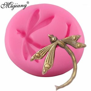 Mujiang Dragonfly Siliconen Mal Fondant Taart Decoreren Gereedschappen Snoep Chocolade Mallen 3D Ambachtelijke Zeep Sieraden Hanger Hars Moulds13210