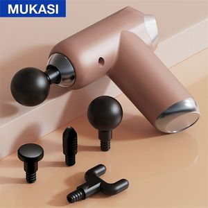 Mukasi LCD Pistolet De Massage 32 Gear Fascia Fascia De Deep Tissu Coulé Corps au dos Muscle Muscle Massager Relaxation Douleur Soulagement de la douleur 211229