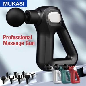 Mukasi Massage Gun Diepe Tissue Elektrische Massager Therapie Hals Body Muscle Stimulation Pain Relief Ontspanning Fitness Vorming 211228