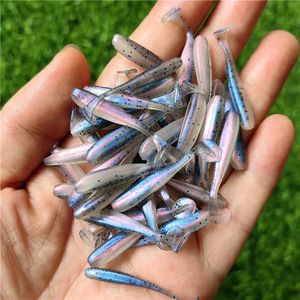 MUKUN 10PCS Micro Soft Fishing Lures 035G35mm ttail Worm Lere Small Artificial Bait Jig Wobblers Bass Pike Tackle 240430