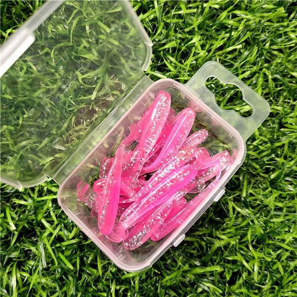 MUKUN 20PCS Micro Soft Fishing Lures 0,35 g / 35 mm Tail Tail Lere Small Artificial Bait Jig Wobblers Bass Pike Fishing Tackle