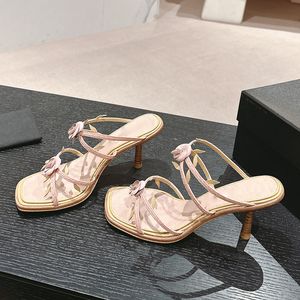 Mule Designer Femmes Sandales 6 cm High Talons High Conçus Élégamment conçus en peau de chaussures de robe doublée chaussures de fête chaussures de vacances