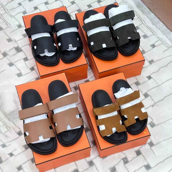 Femmes hommes talons plats Tazz pantoufle chypre sandale luxe mule tobogique mocteur promenade chaussures d'été 10a chaussure de chaussure plage en cuir sandale caoutchouc semelle orange inférieur sliders