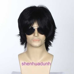 Mullet Head Wig Mens Hair Short Fashionable and Trendy Natural Mailsy Mesh Red Wolf Tail Womens Universal Full Set Wigs Human Heud Hair Wigs