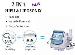 Multifunctionele schoonheidsapparatuur 2 in 1 liposuctie Hifu Machine Liposonic Body Contouring Face Lifting behandeling Hifu Lipo Vet Verwijdering afslank