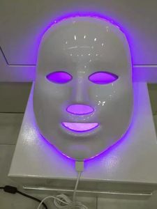 Multi 7 Colorful Led Photon Light Therapy máscara para la piel Uso en el hogar Cara Belleza facial sin cuello FaceMask Cuidado facial tratamiento ance shield