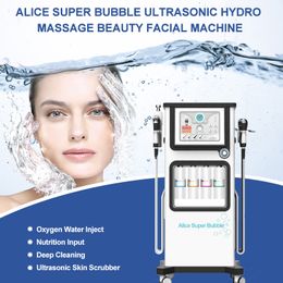 Machine à sérum hydratant pour le visage, multi-7 poignées, rf, dermabrasion, jet d'eau, hydro oxygène, alice, super bulle