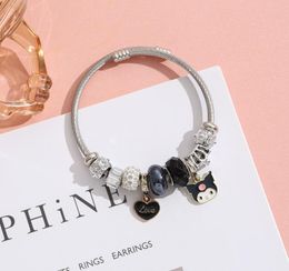 Multi perles Melody Kuro mi Designs Bracelet à breloques en acier inoxydable Happy love heart Charms bracelets Fille Kawaii cadeau