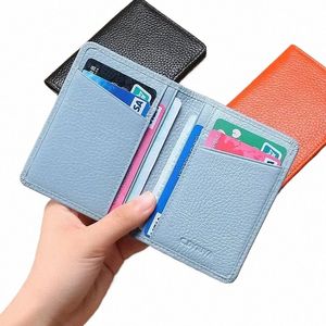 Multi-card slot Solid Color Portable Leather Card Case Universal Bank Credit Card ID Buskaarthouder Travel Organizer Wallets V3GG#