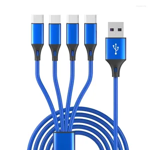 Câble de chargement multiple séparateur USB C 3/4/5 en 1, cordon rapide avec Port mâle type-c pour téléphones et tablettes