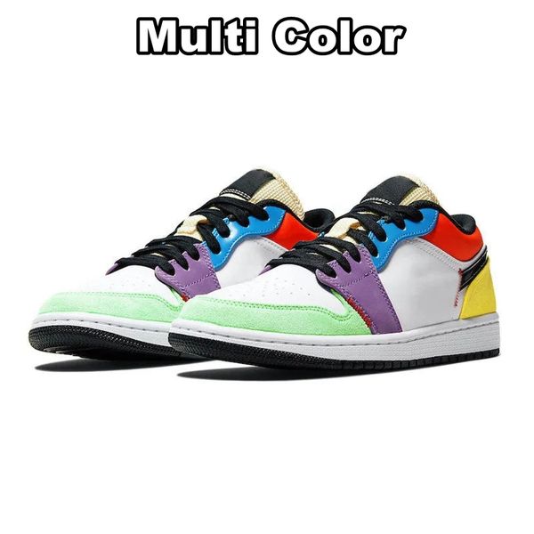 Multi Color 1S Low Basketball Chaussures Noir Olive Medium Flight Shadow Bleu Métallisé Or Argent Brodé UNC Washed Denim Royal Games Dark Mocha Baskets Baskets