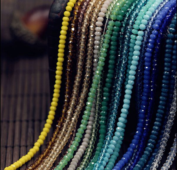 Perles de cristal tchèques en verre multicolores, 2mm, 196 pièces, perles de roue, perles de transit, bracelet, collier, fabrication de bijoux