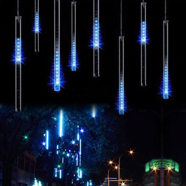 Multi-couleur 30CM Meteor Shower Rain Tubes Cordes AC100-240V LED Lumières de Noël Fête de Mariage Jardin Xmas String Light Outdoor205c